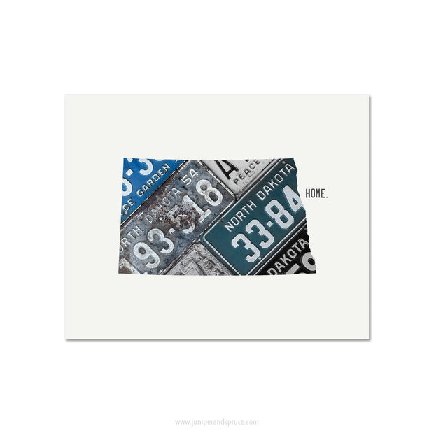 North Dakota Vintage License Plate Print