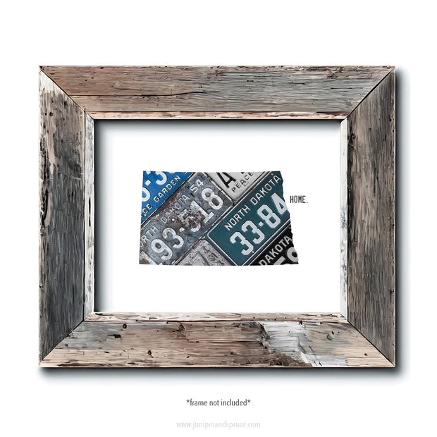 North Dakota Vintage License Plate Print