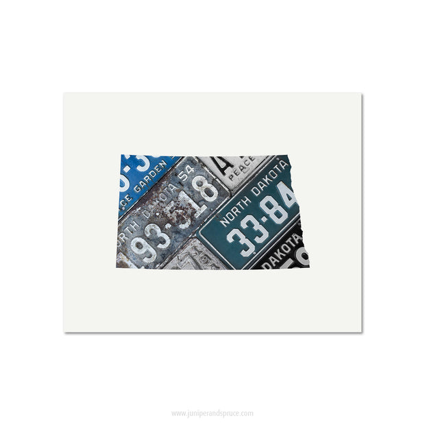 North Dakota Vintage License Plate Print