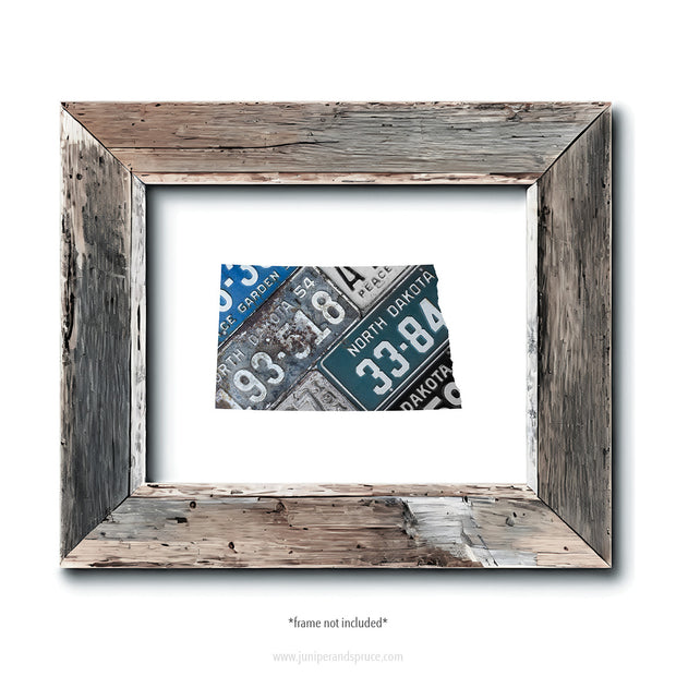 North Dakota Vintage License Plate Print