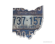 Ohio Vintage License Plates Vinyl Sticker