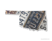 Oklahoma Vintage License Plates Vinyl Sticker