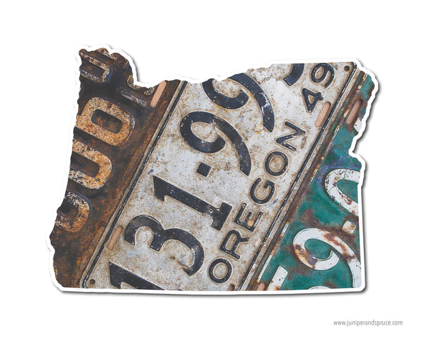 Oregon Vintage License Plates Vinyl Sticker