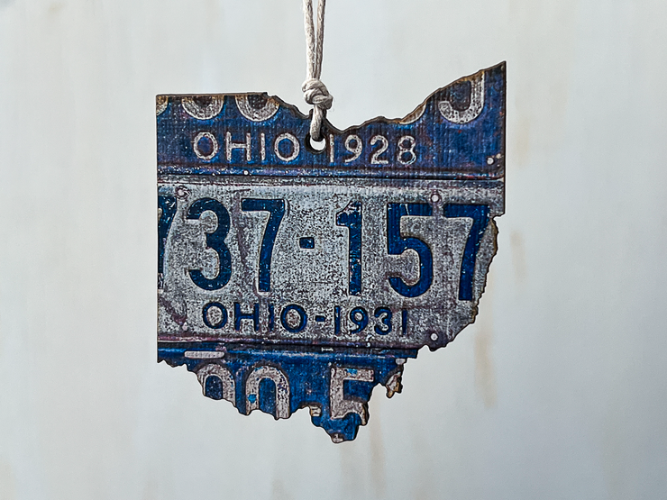 Ohio Vintage License Plate Ornament Magnet