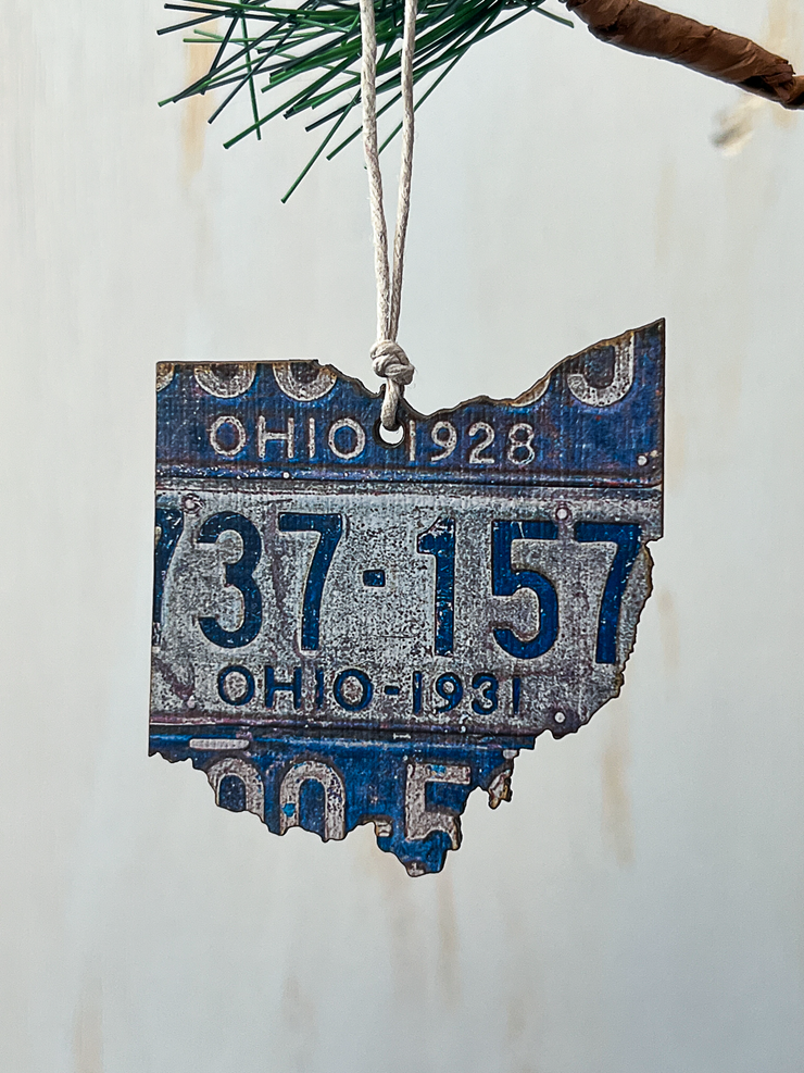 Ohio Vintage License Plate Ornament Magnet
