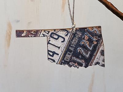 Oklahoma Vintage License Plate Ornament Magnet