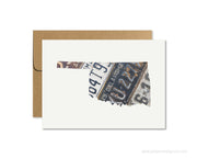 Oklahoma Home Greeting Card - Vintage License Plates