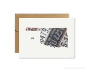 Oklahoma Home Greeting Card - Vintage License Plates