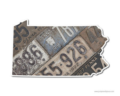 Pennsylvania Vintage License Plates Vinyl Sticker