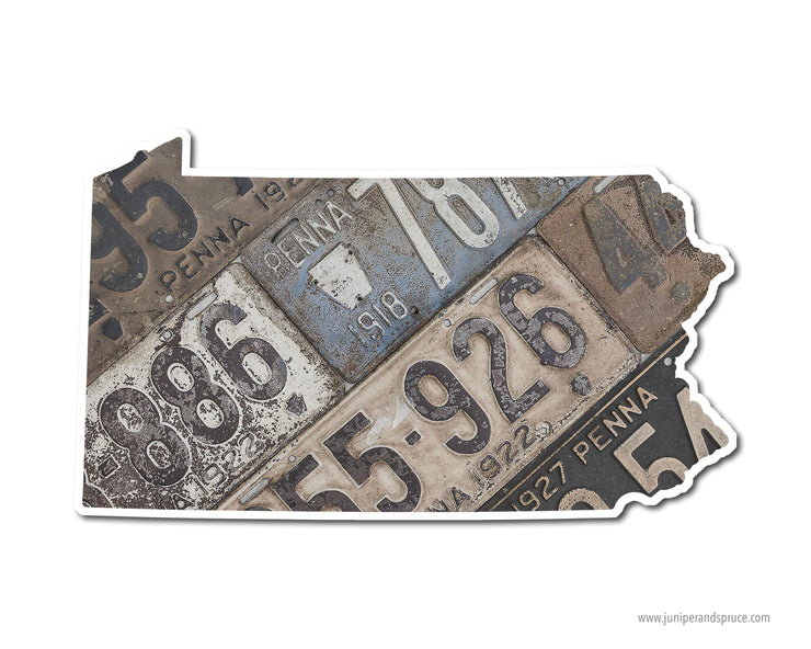 Pennsylvania Vintage License Plates Vinyl Sticker