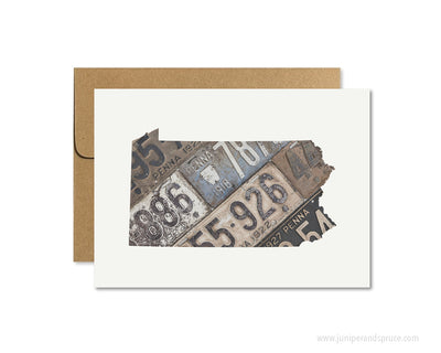 Pennsylvania Home Greeting Card - Vintage License Plates