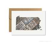 Pennsylvania Home Greeting Card - Vintage License Plates