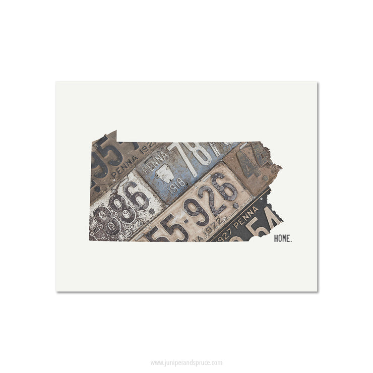 Pennsylvania Vintage License Plate Print