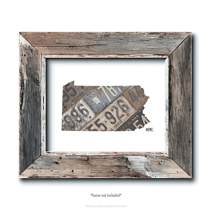Pennsylvania Vintage License Plate Print