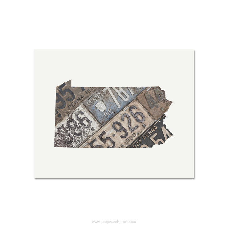 Pennsylvania Vintage License Plate Print