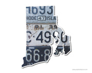 Rhode Island Vintage License Plates Vinyl Sticker