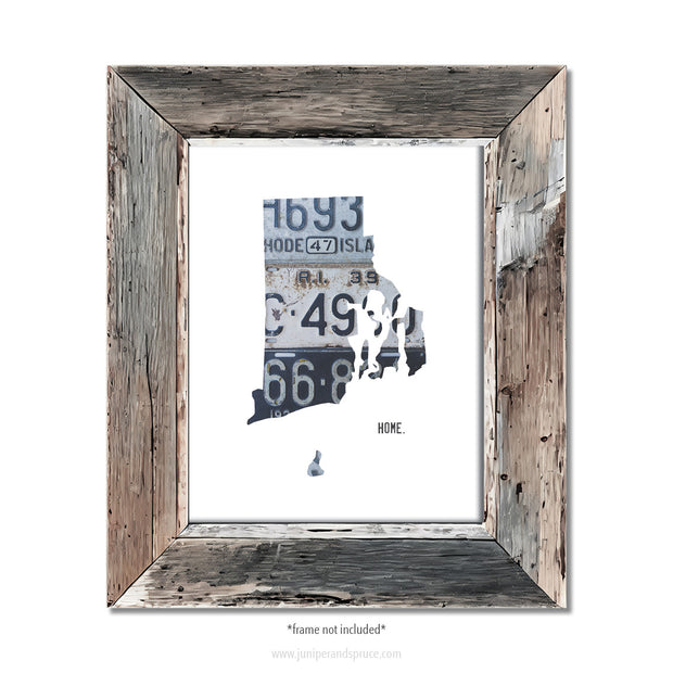 Rhode Island Vintage License Plate Print