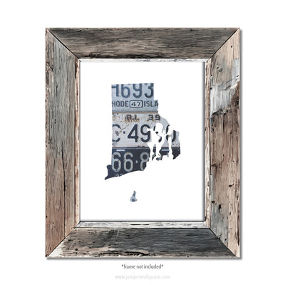Rhode Island Vintage License Plate Print