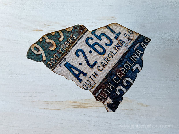 South Carolina Vintage License Plate Ornament Magnet