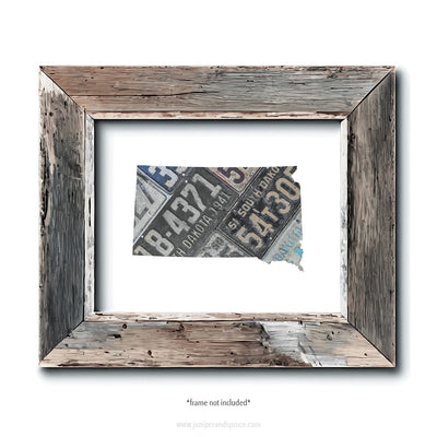 South Dakota Vintage License Plate Print