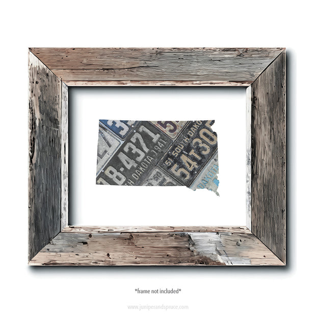 South Dakota Vintage License Plate Print