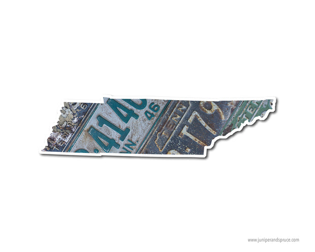 Tennessee Vintage License Plates Vinyl Sticker