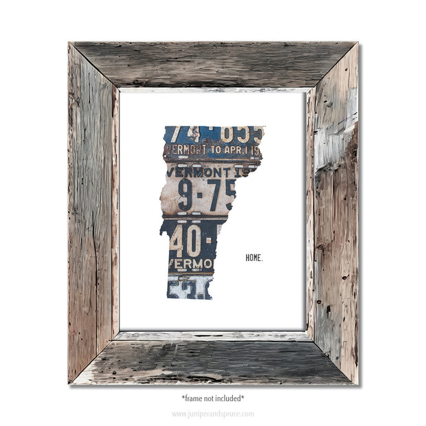 Vermont Vintage License Plate Print
