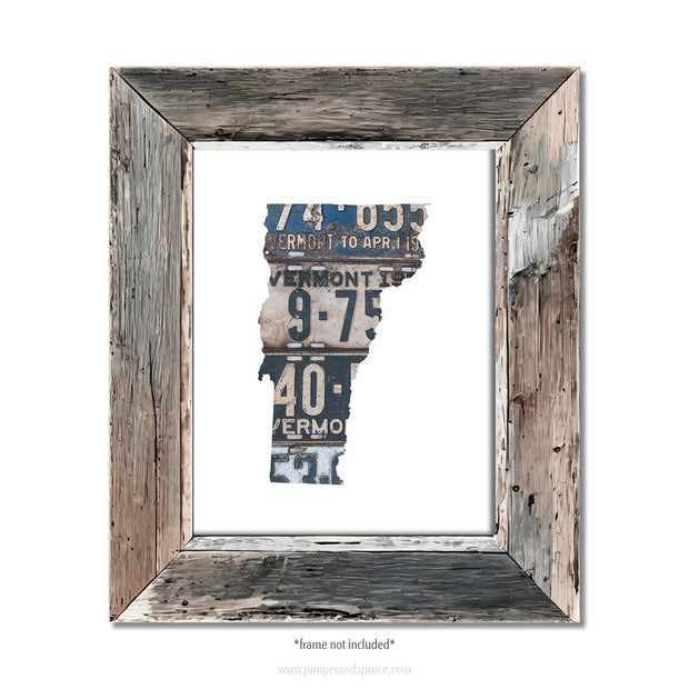 Vermont Vintage License Plate Print