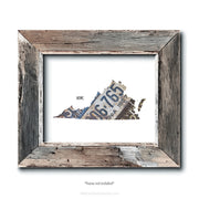 Virginia Vintage License Plate Print
