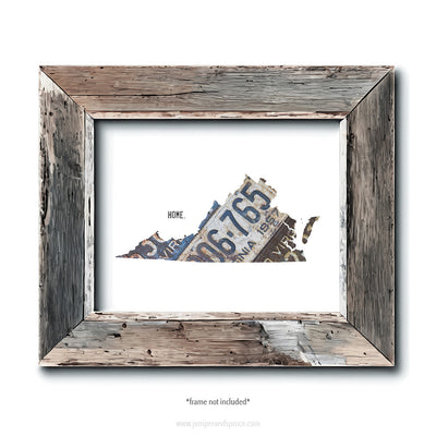 Virginia Vintage License Plate Print
