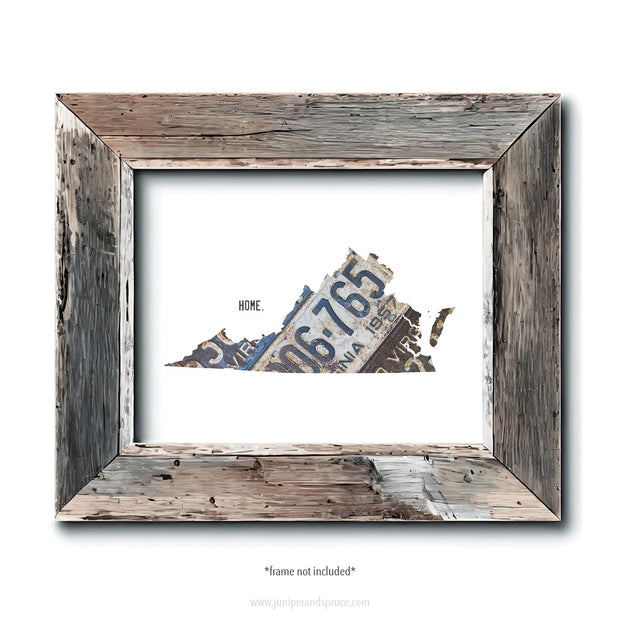 Virginia Vintage License Plate Print
