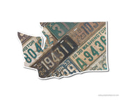Washington Vintage License Plates Vinyl Sticker