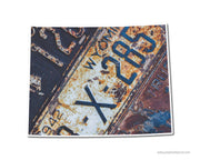 Wyoming Vintage License Plates Vinyl Sticker