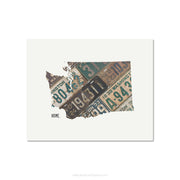 Washington Vintage License Plate Print