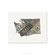 Washington Vintage License Plate Print