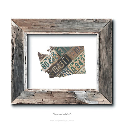 Washington Vintage License Plate Print