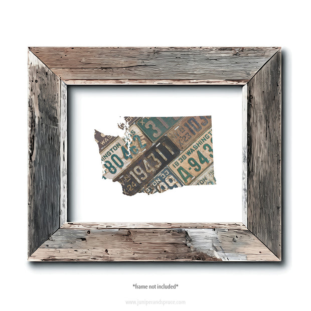 Washington Vintage License Plate Print