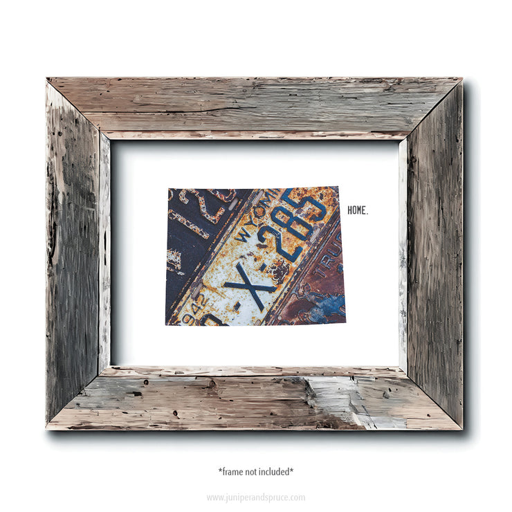 Wyoming Vintage License Plate Print