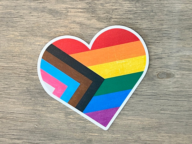 Inclusive Pride Heart Vinyl Sticker