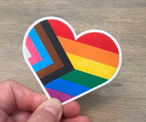 Inclusive Pride Heart Vinyl Sticker