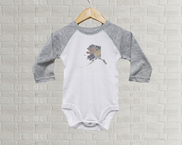 Alaska Baby Onesie | Romper | Vintage License Plate Art