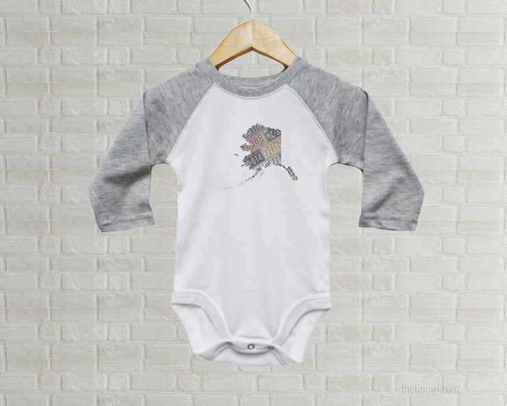 Alaska Baby Onesie | Romper | Vintage License Plate Art
