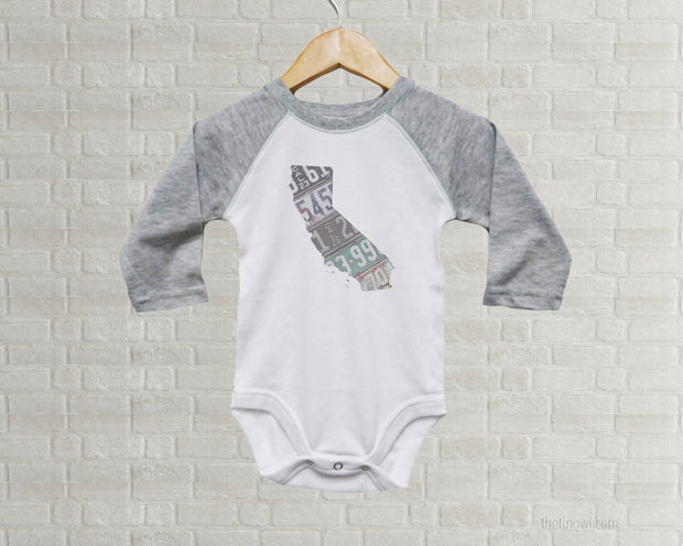 California Baby Onesie | Romper | Vintage License Plate Art