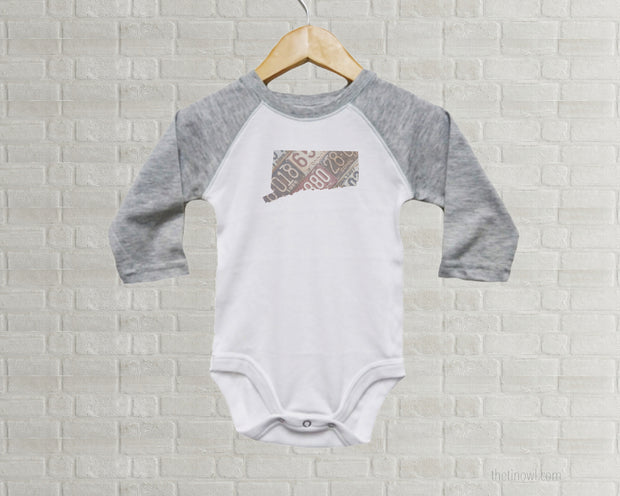 Connecticut Baby Onesie | Romper | Vintage License Plate Art