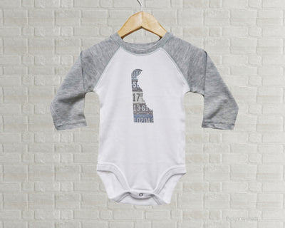 Delaware Baby Onesie | Romper | Vintage License Plate Art