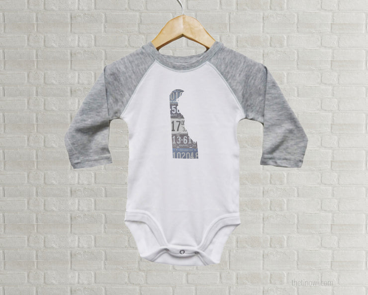 Delaware Baby Onesie | Romper | Vintage License Plate Art