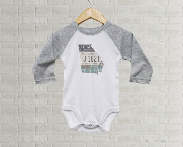 Georgia Baby Onesie | Romper | Vintage License Plate Art