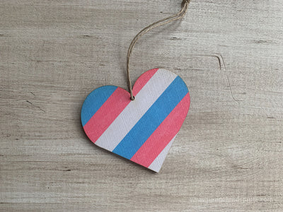 Transgender Pride Ornament - Heart