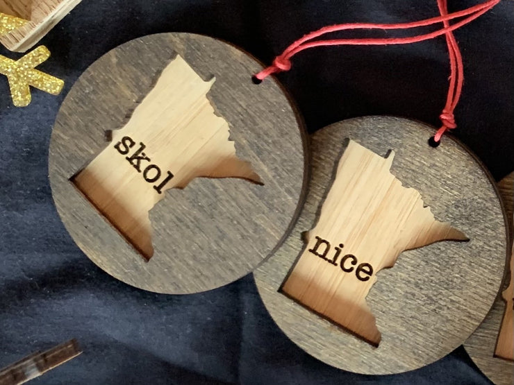 Wisconsin Wooden Ornament (Multiple Styles)