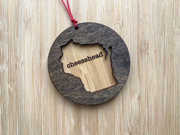 Wisconsin Wooden Ornament (Multiple Styles)